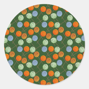 Snoep patroon Lolbuispatroon lolly 22 Ronde Sticker