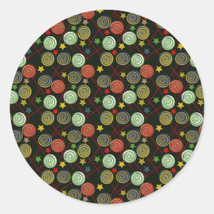Snoep patroon Lolbuispatroon lolly 28 Ronde Sticker
