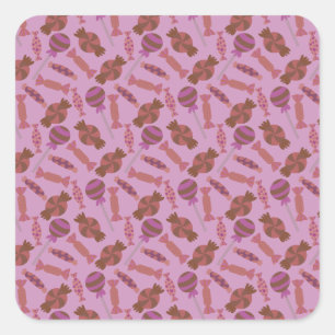 Snoep patroon Lolbuispatroon lolly 34 Vierkante Sticker