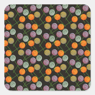 Snoep patroon Lolbuispatroon lolly 52 Vierkante Sticker