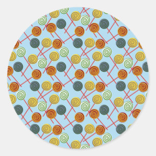 Snoep patroon Lolbuispatroon lolly 5 Ronde Sticker