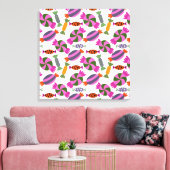 Snoep patroon | Lolbuispatroon | lolly 6 Canvas Afdruk (Insitu (Woonkamer))