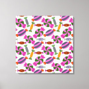 Snoep patroon Lolbuispatroon lolly 6 Canvas Afdruk