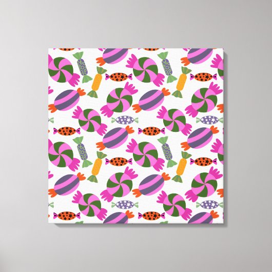 Snoep patroon | Lolbuispatroon | lolly 6 Canvas Afdruk (Voorkant)