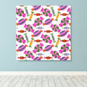 Snoep patroon | Lolbuispatroon | lolly 6 Canvas Afdruk (Insitu (Houten vloer))