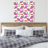 Snoep patroon | Lolbuispatroon | lolly 6 Canvas Afdruk (Insitu (Slaapkamer))