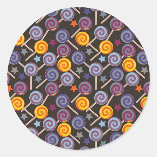 Snoep patroon | Lolbuispatroon | lolly 9 Ronde Sticker (Voorkant)