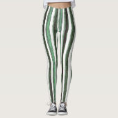 Snoep pepermunt groene verticale streep leggings (Voorkant)