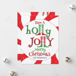 Snoep Pepermunt Swirl Holly Jolly Merry Christmas Feestdagenkaart