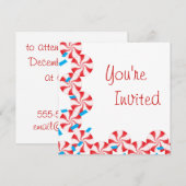 Snoep Peppermint-uitnodiging Kaart (Voorkant / Achterkant)