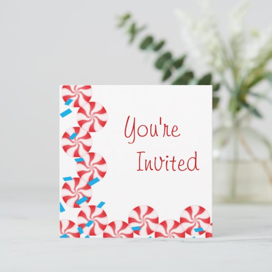Snoep Peppermint-uitnodiging Kaart (Staand voorkant)