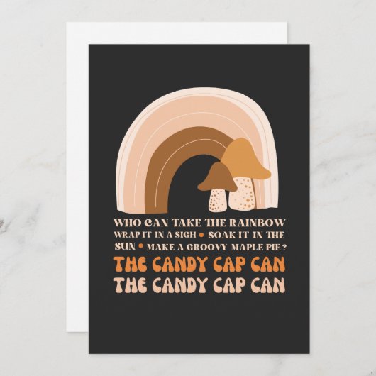 Snoep Pet kan met regenboog en paddenstoelen T-S v Kaart (Voorkant / Achterkant)