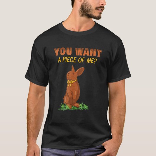 Snoep Piece Chocolate Bunny Rabbit Happy Paasje T-shirt (Voorkant)