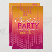 Snoep Pink Bokeh Sparkle Birthday Uitnodiging (Voorkant / Achterkant)