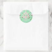 Snoep/PNK Gingerbread House/Classic Ronde Sticker (Tas)