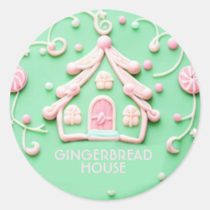 Snoep/PNK Gingerbread House/Classic Ronde Sticker