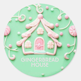 Snoep/PNK Gingerbread House/Classic Ronde Sticker