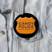 Snoep politie-badge ronde button 4,0 cm (In situ)