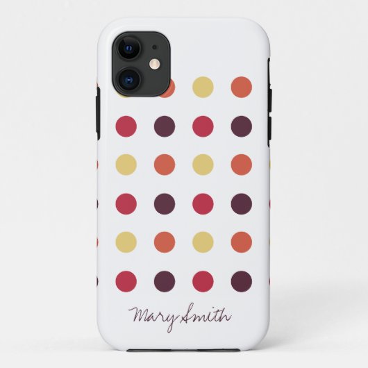 Snoep Polka Dot Custom Name Plum Case-Mate iPhone Case (Achterkant)