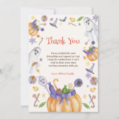 Snoep Pompoen Geesten Halloween Baby Brewing Showe Bedankkaart (Voorkant)