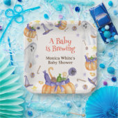 Snoep Pompoen Geesten Halloween Baby Brewing Showe Papieren Bordje (Feest)