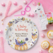Snoep Pompoen Geesten Halloween Baby Brewing Showe Papieren Bordje (Feest)