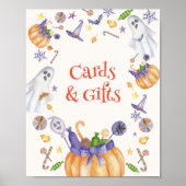 Snoep Pompoen Geesten Halloween Kaarten & Cadeaubo Poster (Voorkant)