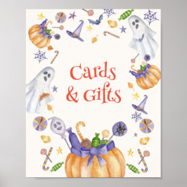 Snoep Pompoen Geesten Halloween Kaarten & Cadeaubo Poster