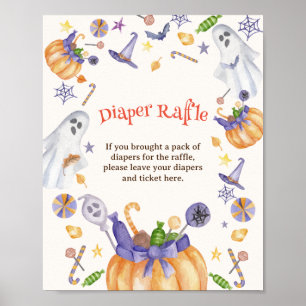 Snoep Pompoen Geesten Halloween Luier Raffle Sign Poster