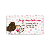 Snoep Pop Damask Chicks Baby shower Adresetiketten Etiket (Voorkant)