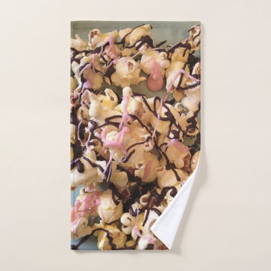 Snoep Popcorn met chocolade drizzle Bad Handdoek (Handdoek)
