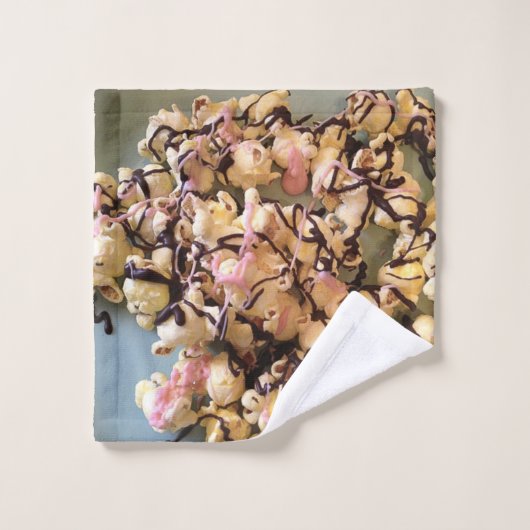 Snoep Popcorn met chocolade drizzle Bad Handdoek (Wasdoekje)