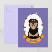 Snoep Portret Rottweiler Dog Paars Sinaasappel Briefkaart (Voorkant / Achterkant)