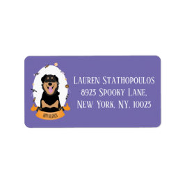 Snoep Portret Rottweiler Dog Paars Sinaasappel Etiket