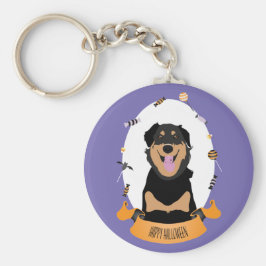 Snoep Portret Rottweiler Dog Paars Sinaasappel Sleutelhanger