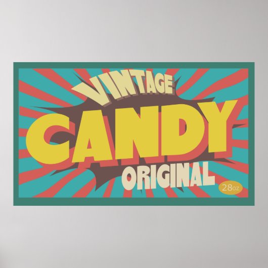 Snoep poster retro plezier (Voorkant)