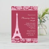 Snoep Red in Paris Bridal Shower Invitation Kaart (Staand voorkant)