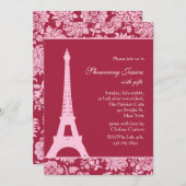 Snoep Red in Paris Bridal Shower Invitation Kaart (Voorkant / Achterkant)