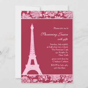 Snoep Red in Paris Bridal Shower Invitation Kaart