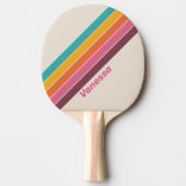 Snoep Regenboog Gestreept met Naam Tafeltennisbatje (Voorkant)