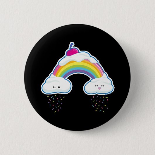 Snoep regenboog ronde button 5,7 cm (Voorkant)
