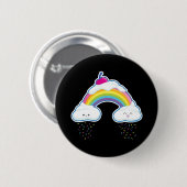 Snoep regenboog ronde button 5,7 cm (Voorkant /achterkant)