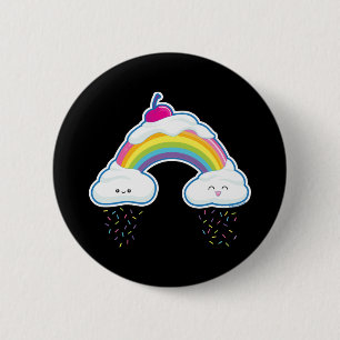 Snoep regenboog ronde button 5,7 cm
