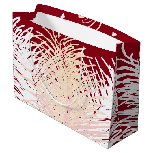 snoep rode Bleek Geel Peach White Feathers Groot Cadeauzakje (Achterkant Gekanteld)