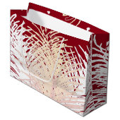 snoep rode Bleek Geel Peach White Feathers Groot Cadeauzakje (Voorkant Gekanteld)