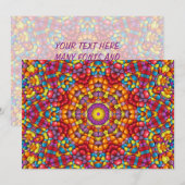 Snoep Rode Gele Oranje Vintage Kaleidoscoop Kaart (Voorkant / Achterkant)