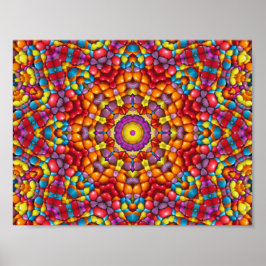 Snoep Rode Gele Oranje Vintage Kaleidoscoop Poster