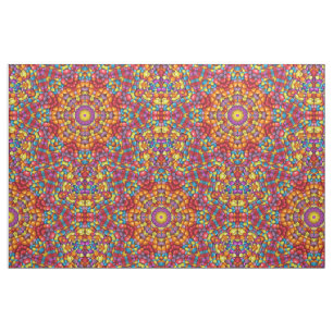 Snoep Rode Gele Oranje Vintage Kaleidoscoop Stof