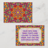 Snoep Rode Gele Oranje Vintage Kaleidoscoop Visitekaartje (Voorkant / Achterkant)
