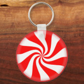 Snoep rode witte peppermint sleutelhanger (Voorkant)